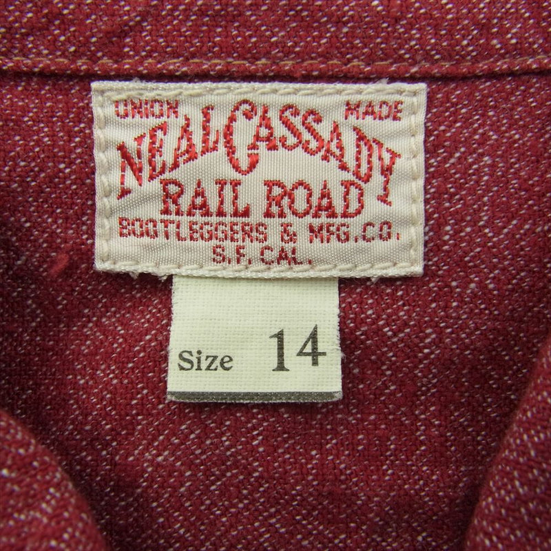 BOOTLEGGERS ブートレガーズ NEAL CASSADY シャンブレー ワーク シャツ レッド系 14【中古】