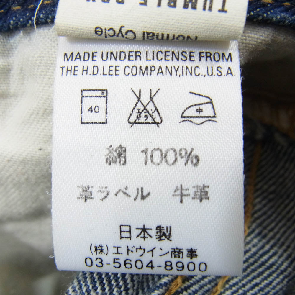 TOY'S McCOY トイズマッコイ 95458 × LEE Real McQueen リアルマックイーン デニム パンツ インディゴブルー系 29【中古】