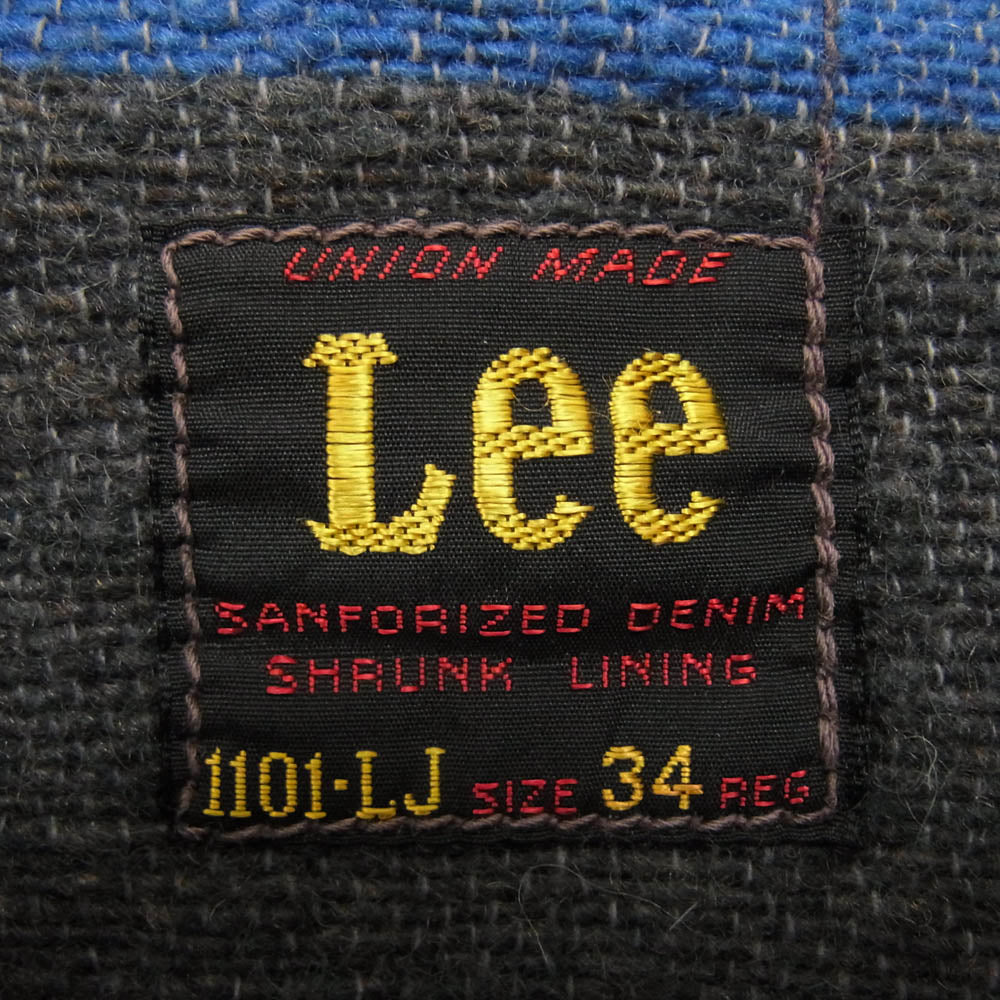 The REAL McCOY'S ザリアルマッコイズ 1101-LJ × LEE リアルマッコイズ ストームライダー デニム ジャケット 襟 コーデュロイ切替 裏地 ブランケット インディゴブルー系 34【中古】