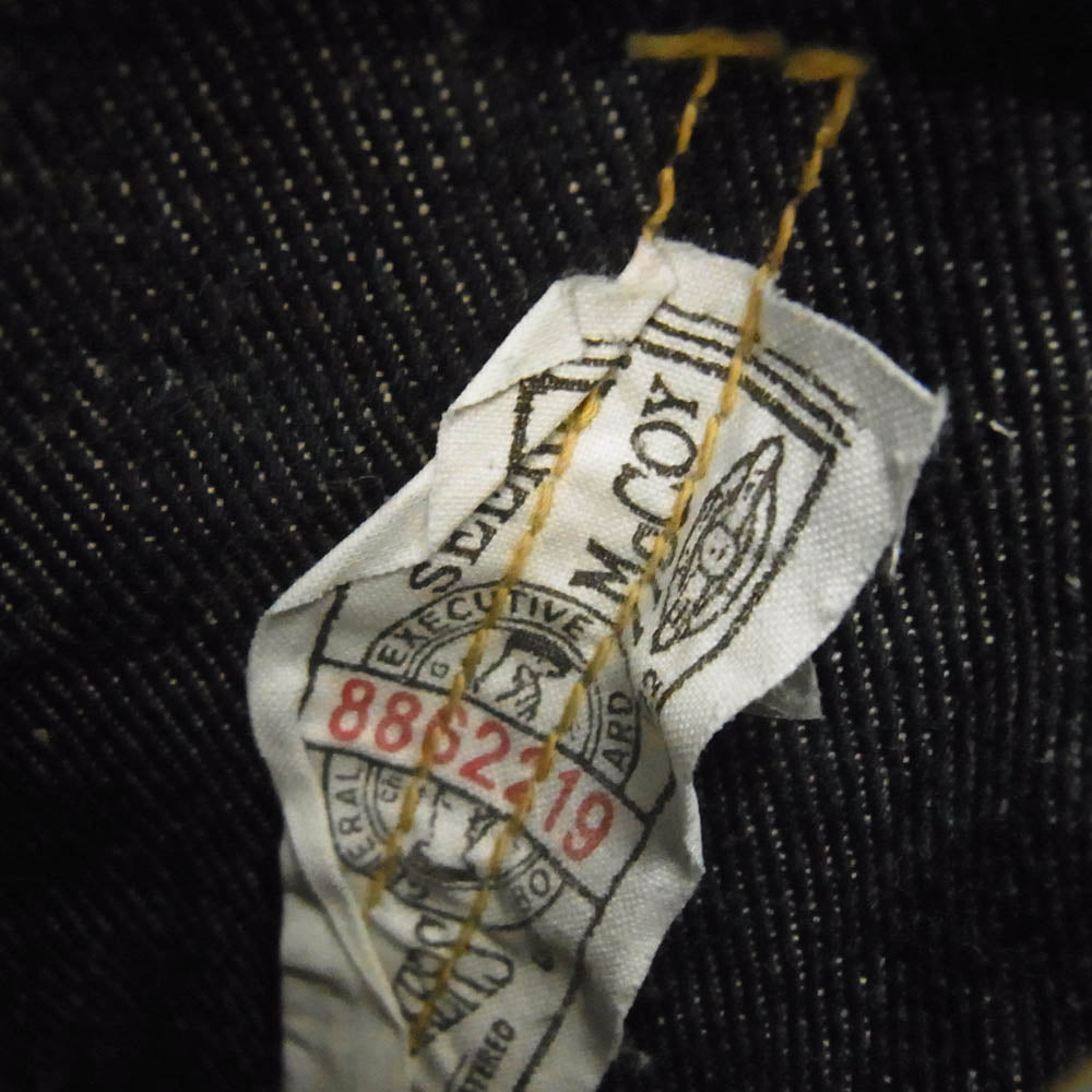 The REAL McCOY'S ザリアルマッコイズ 1101-LJ × LEE リアルマッコイズ ストームライダー デニム ジャケット 襟 コーデュロイ切替 裏地 ブランケット インディゴブルー系 34【中古】