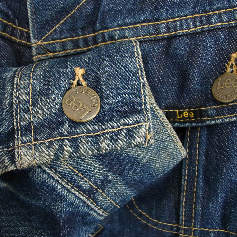 The REAL McCOY'S ザリアルマッコイズ 1101-LJ × LEE リアルマッコイズ ストームライダー デニム ジャケット 襟 コーデュロイ切替 裏地 ブランケット インディゴブルー系 34【中古】