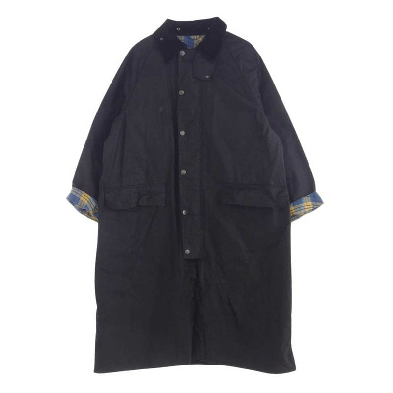 Barbour バブアー 20AW UNUSED アンユーズド別注 フード付き MWX1797BK11 Burghley Riding Coat ライディング コート ブラック系 42【中古】