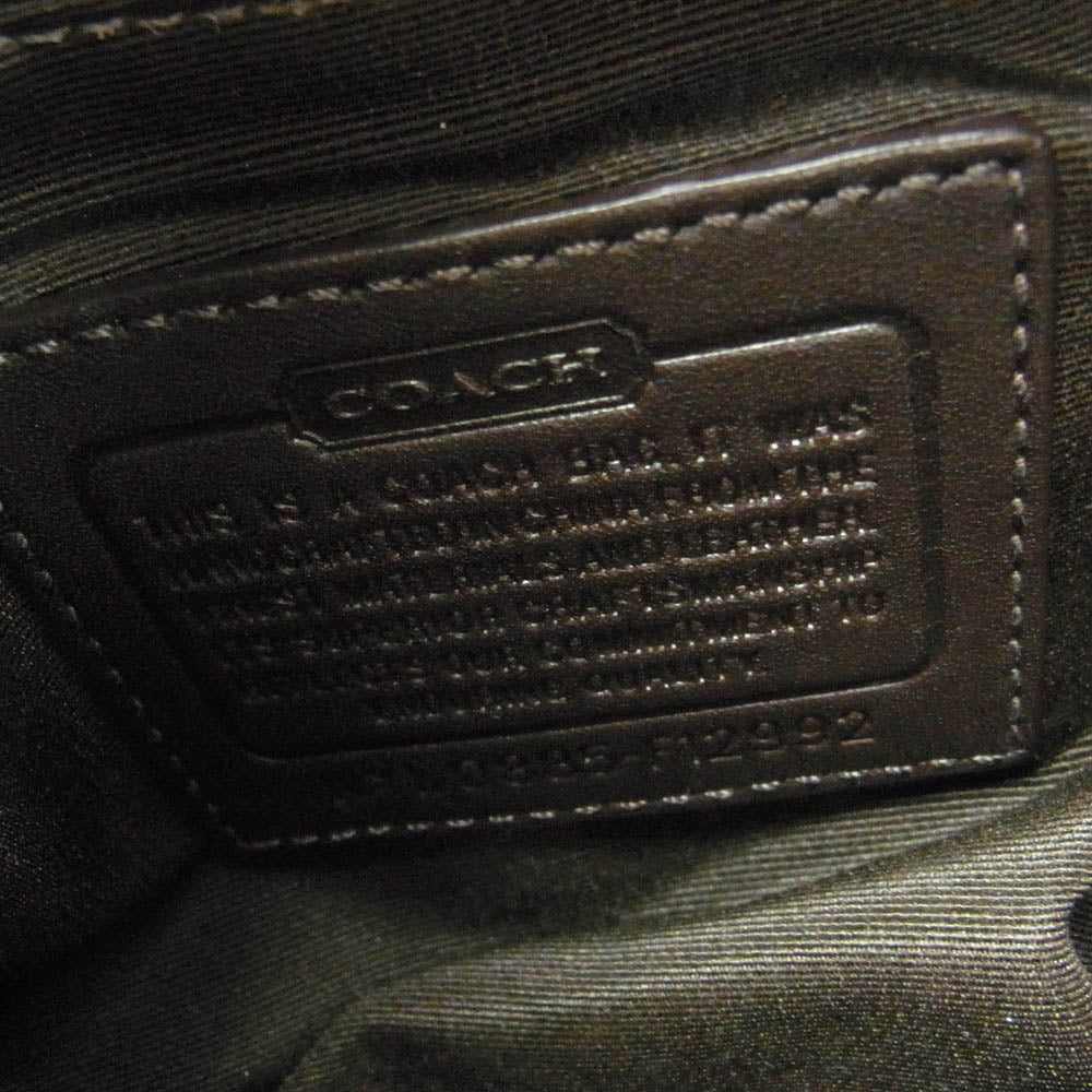 COACH コーチ F12992 キャンバス シグネチャー ショルダー バッグ ブラウン系【中古】