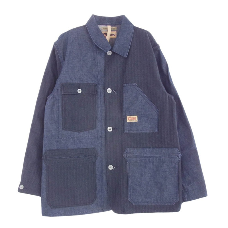 Nigel Cabourn ナイジェルケーボン LYBRO MIX WORK JACKET デニム ワーク ジャケット カバーオール インディゴブルー系 48【中古】