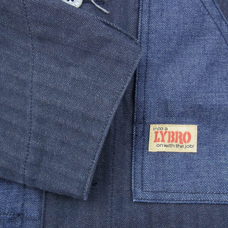 Nigel Cabourn ナイジェルケーボン LYBRO MIX WORK JACKET デニム ワーク ジャケット カバーオール インディゴブルー系 48【中古】