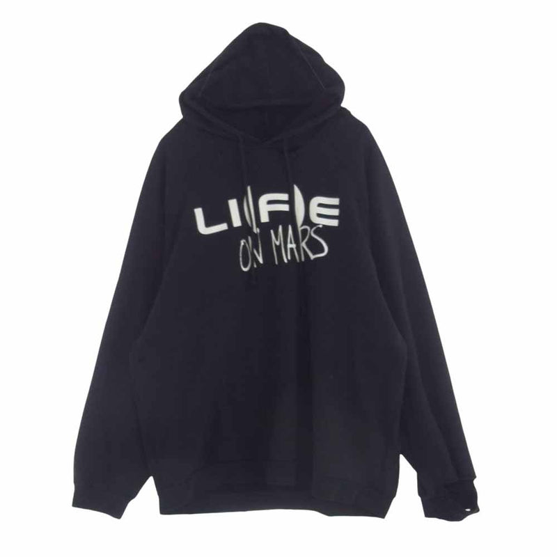 RAF SIMONS ラフシモンズ 20AW 19004-00099 Oversized printed hoodie Life On Mars オーバーサイズ ダメージ パーカー ブラック系 S【中古】