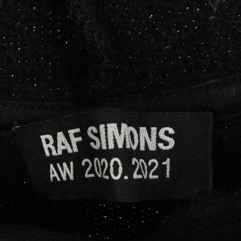 RAF SIMONS ラフシモンズ 20AW 19004-00099 Oversized printed hoodie Life On Mars オーバーサイズ ダメージ パーカー ブラック系 S【中古】