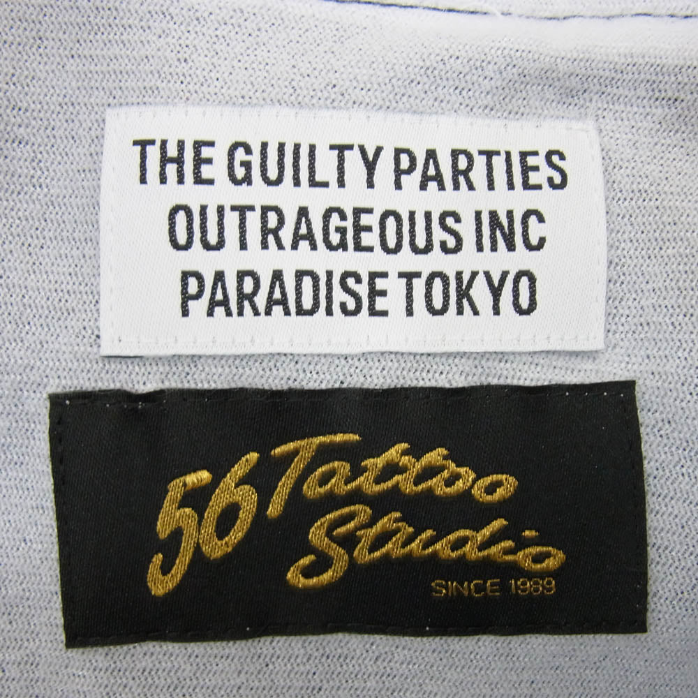 WACKO MARIA ワコマリア 24SS 56TS-WM-BL07 × 56 TATTOO STUDIO COACH JACKET タトゥースタジオ ロゴ プリント コーチ ジャケット ネイビー系 M【中古】