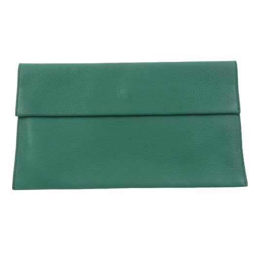 MARNI マルニ レザー クラッチ セカンド バッグ グリーン系【中古】