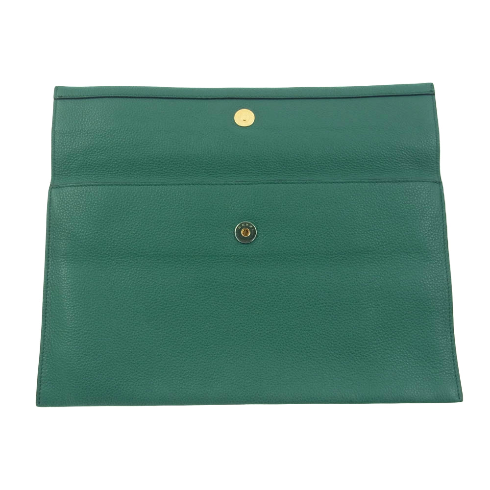 MARNI マルニ レザー クラッチ セカンド バッグ グリーン系【中古】