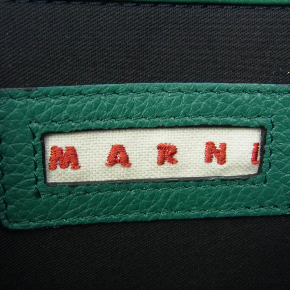 MARNI マルニ レザー クラッチ セカンド バッグ グリーン系【中古】