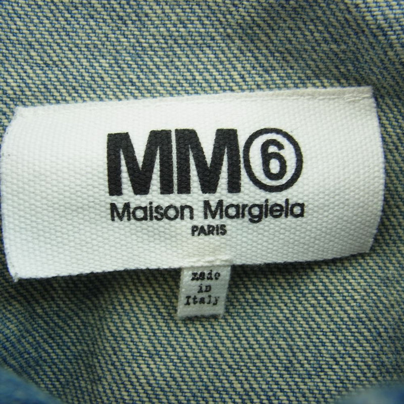 MAISON MARGIELA メゾンマルジェラ 16SS S52DL0031 MM6 エムエムシックス ダメージ デニム シャツ ジャケット インディゴブルー系 42【中古】