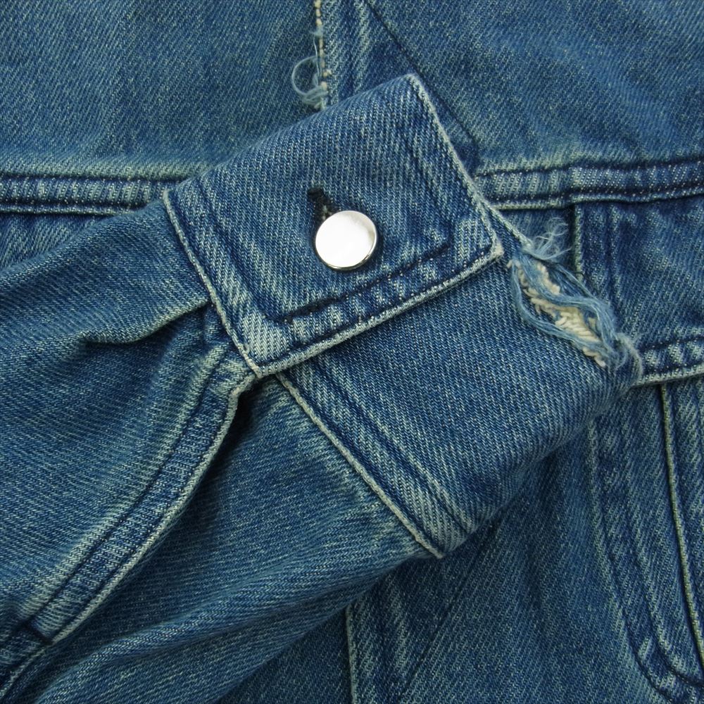 MAISON MARGIELA メゾンマルジェラ 16SS S52DL0031 MM6 エムエムシックス ダメージ デニム シャツ ジャケット インディゴブルー系 42【中古】