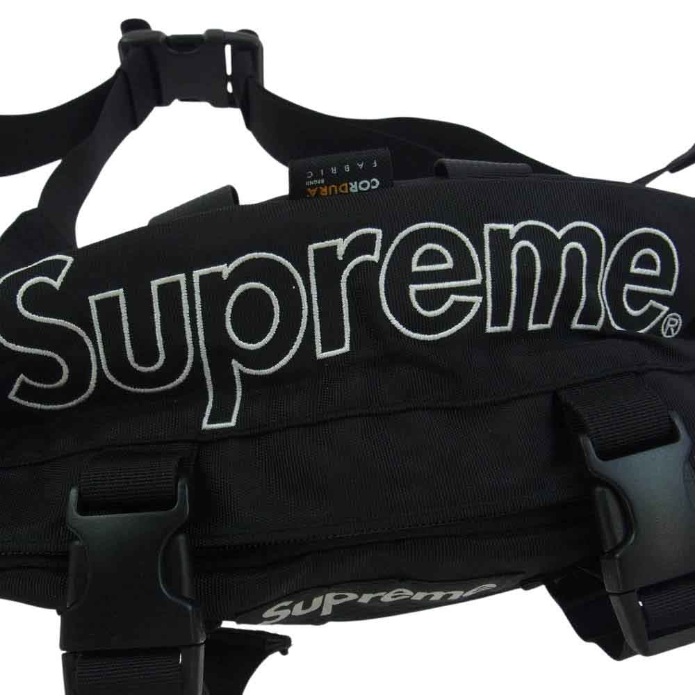 Supreme シュプリーム 19AW Waist Bag Cordura コーデュラ ロゴ ウエスト ボディ バッグ ポーチ ブラック系【中古】