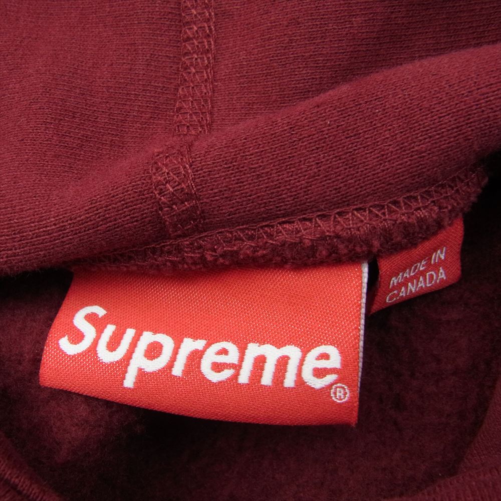 Supreme シュプリーム Small Box Hooded Sweatshirt スモール ボックス ロゴ フーディ スウェット パーカー エンジ系 M【美品】【中古】