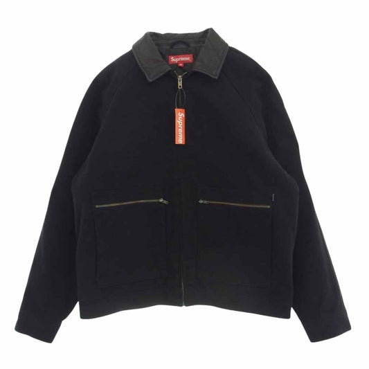 Supreme シュプリーム 20AW Leather Collar Work Jacket レザー カラー ワーク ジャケット ブラック系 M【中古】