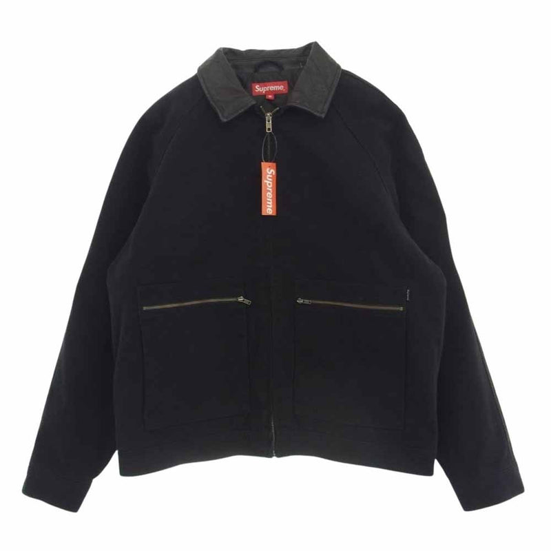 Supreme シュプリーム 20AW Leather Collar Work Jacket レザー カラー ワーク ジャケット ブラック系 M【中古】