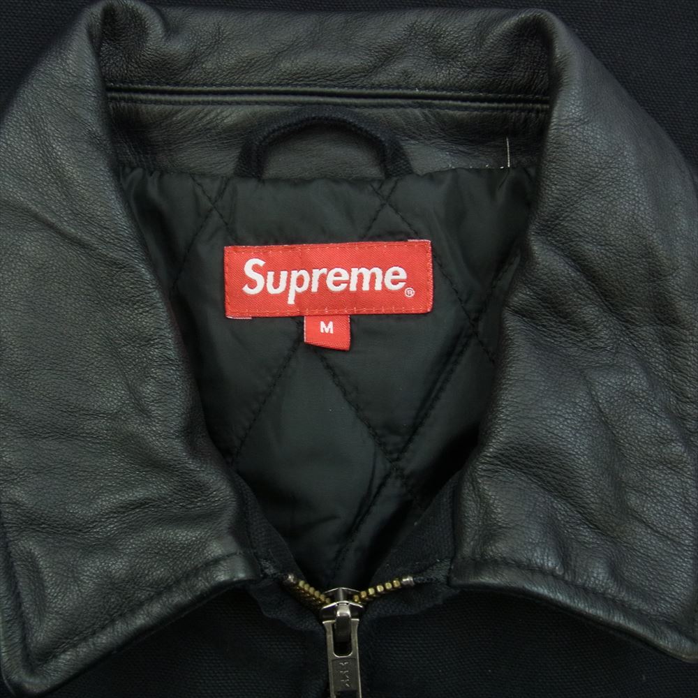 Supreme シュプリーム 20AW Leather Collar Work Jacket レザー カラー ワーク ジャケット ブラック系 M【中古】