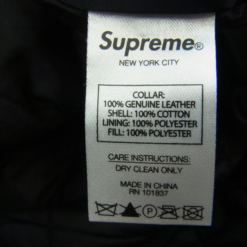 Supreme シュプリーム 20AW Leather Collar Work Jacket レザー カラー ワーク ジャケット ブラック系 M【中古】