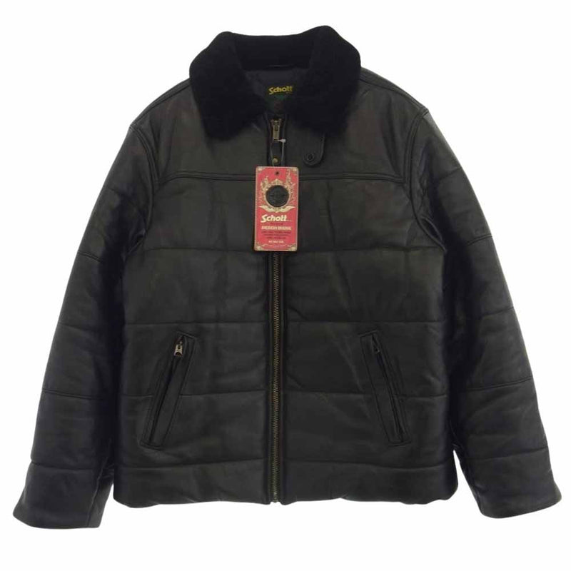 Supreme シュプリーム 21AW Schott Shearling Collar Leather Puffy Jacket ショット シアリング カラー レザー パフィー ジャケット【中古】