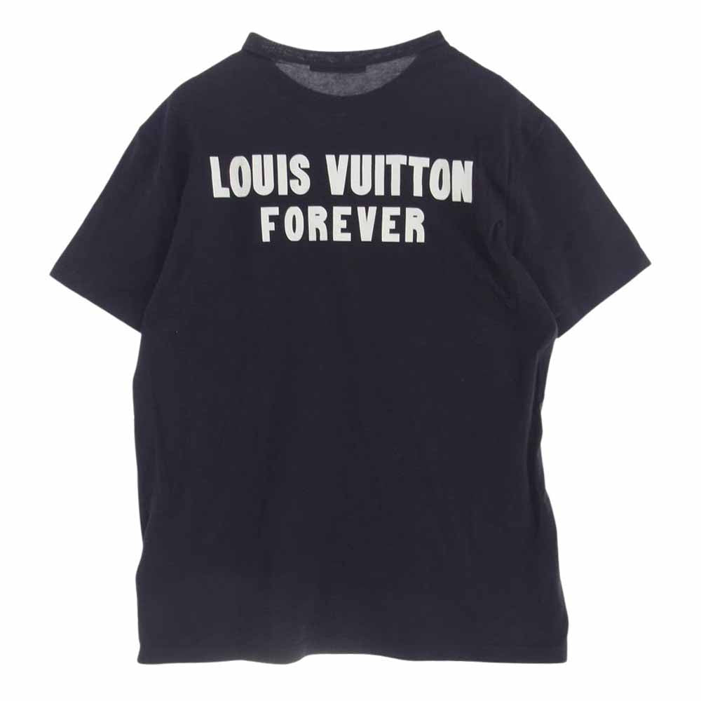 LOUIS VUITTON ルイ・ヴィトン 18AW HFY21W アップサイドダウン ロゴ ポケット 半袖 Tシャツ ダークネイビー系 M【中古】