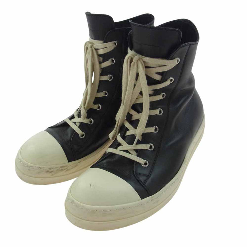 Rick Owens リックオウエンス 31884 RAMONES SNEAKERS ラモーンズ ハイカット スニーカー ブラック系 42【中古】