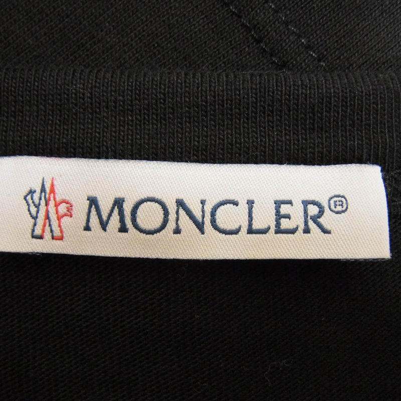 MONCLER モンクレール 19SS E20918048650 MAGLIA T-SHIRT マリア フロントロゴプリント ワッペン付き 半袖 クルーネック Tシャツ ブラック系 M【中古】