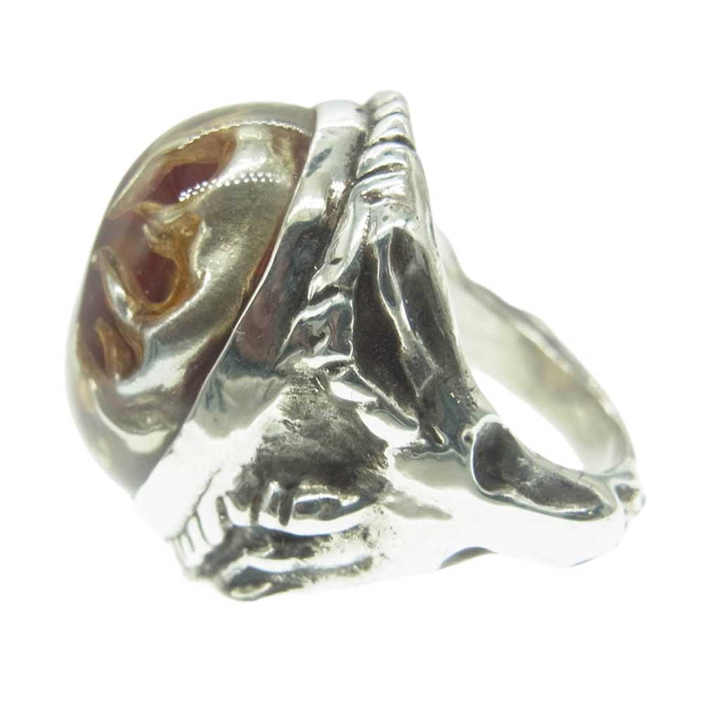 ALEX STREETER アレックスストリーター エンジェルハートリング RING OF FIRE リングオブファイア シリアルナンバーカード付属 シルバー系 レッド系 15.5号【中古】