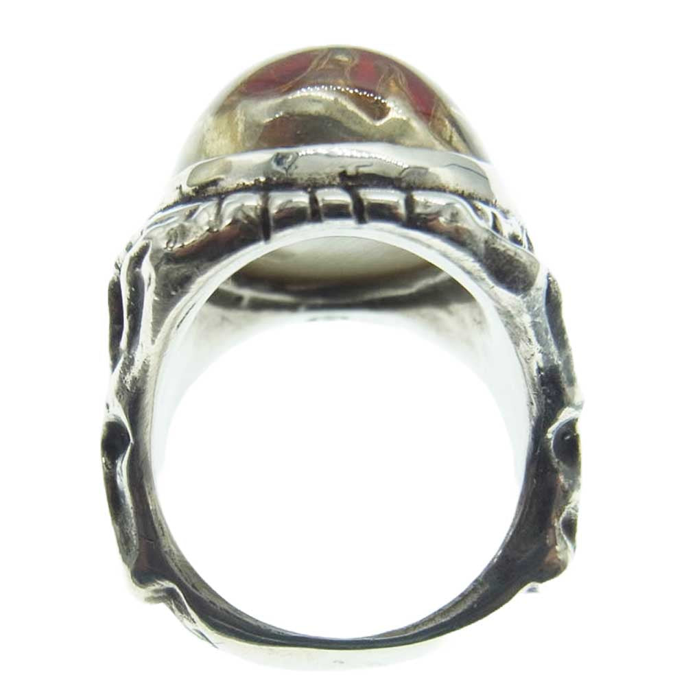 ALEX STREETER アレックスストリーター エンジェルハートリング RING OF FIRE リングオブファイア シリアルナンバーカード付属 シルバー系 レッド系 15.5号【中古】