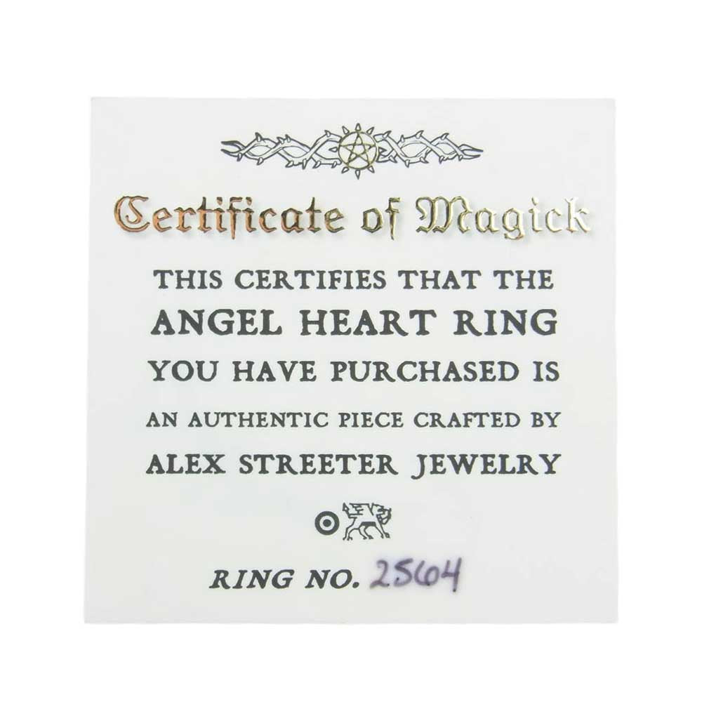 ALEX STREETER アレックスストリーター エンジェルハートリング RING OF FIRE リングオブファイア シリアルナンバーカード付属 シルバー系 レッド系 15.5号【中古】