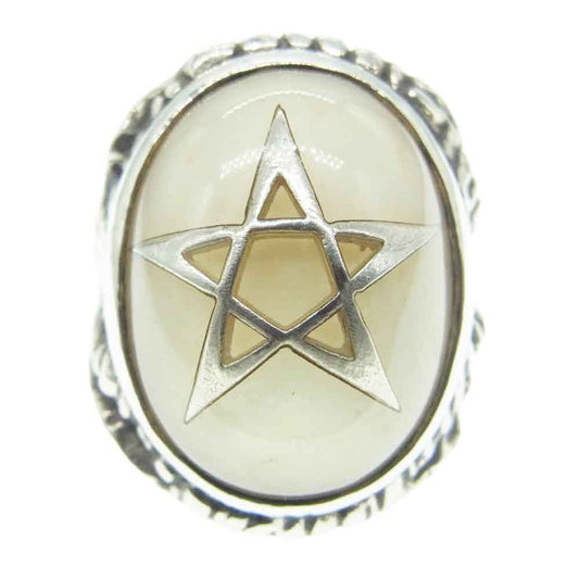 ALEX STREETER アレックスストリーター 2021限定 エンジェルハートリング ケイブパール 洞窟真珠 カセドラルスター シリアルナンバーカード付属 シルバー系 オフホワイト系 15号【中古】