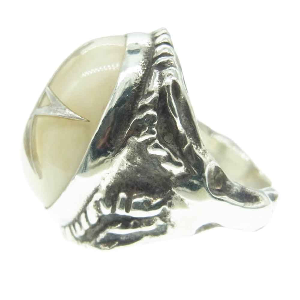 ALEX STREETER アレックスストリーター 2021限定 エンジェルハートリング ケイブパール 洞窟真珠 カセドラルスター シリアルナンバーカード付属 シルバー系 オフホワイト系 15号【中古】