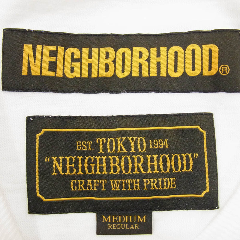 NEIGHBORHOOD ネイバーフッド 18SS 181UWNH-CSM07 PAP/C-CREW.SS ロゴ プリント 半袖 カットソー Tシャツ ホワイト系 M【中古】