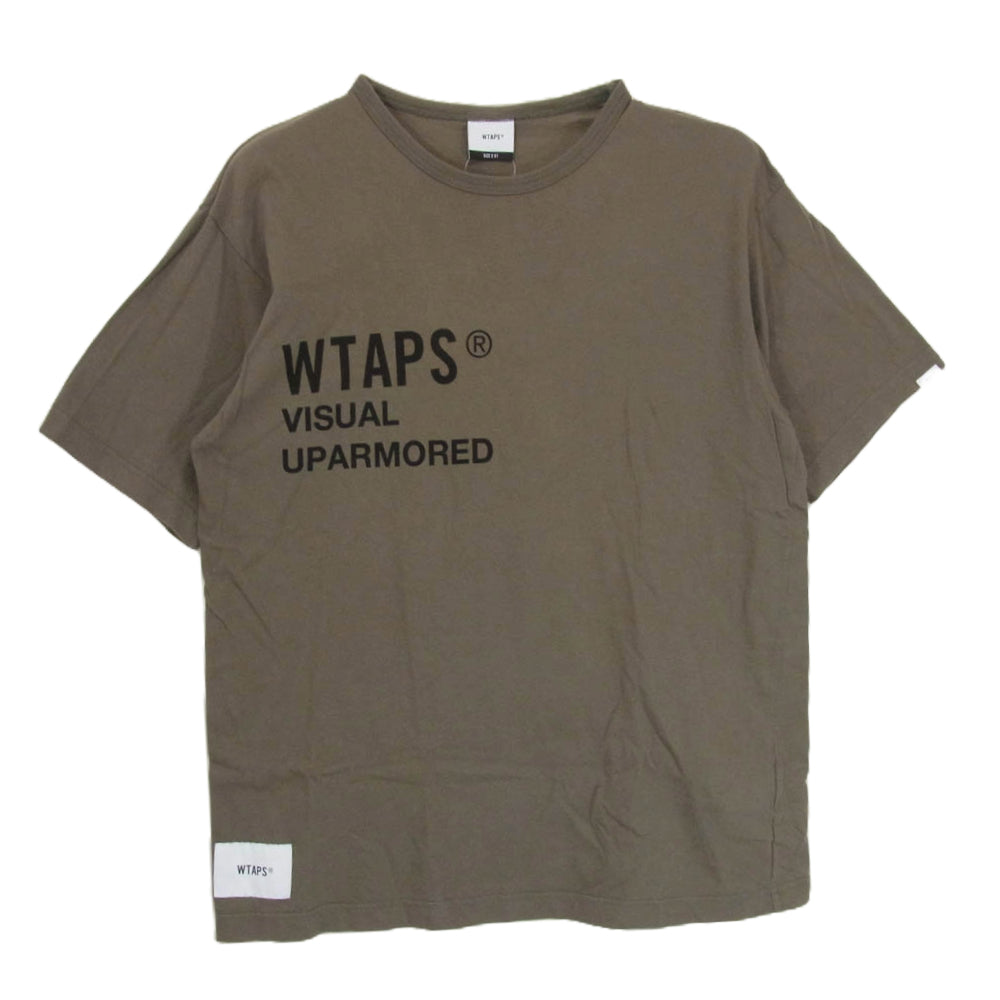 WTAPS ダブルタップス 20SS 201ATDT-CSM02S PX SS / COTTON TEE ロゴ プリント 半袖 カットソー Tシャツ カーキ系 X01 【中古】