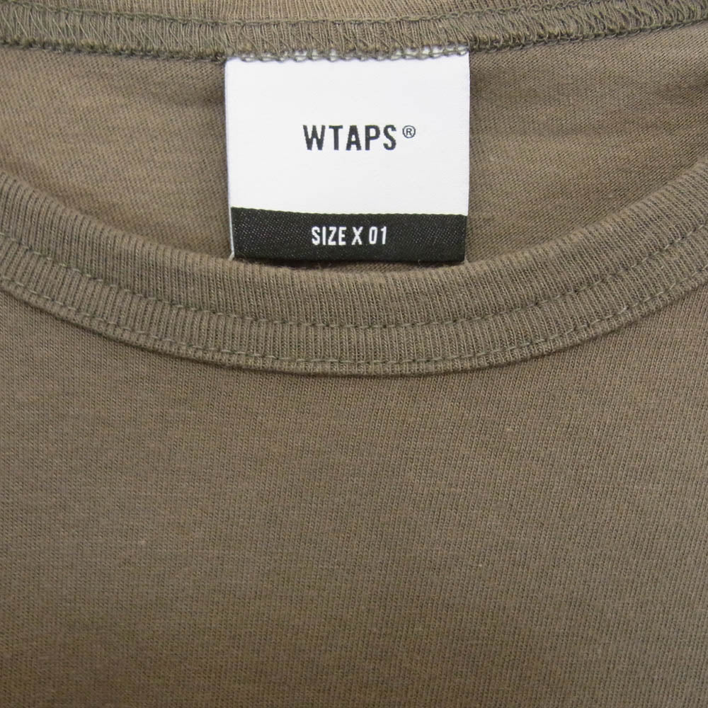 WTAPS ダブルタップス 20SS 201ATDT-CSM02S PX SS / COTTON TEE ロゴ プリント 半袖 カットソー Tシャツ カーキ系 X01 【中古】