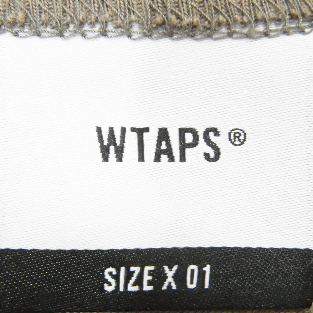 WTAPS ダブルタップス 20SS 201ATDT-CSM02S PX SS / COTTON TEE ロゴ プリント 半袖 カットソー Tシャツ カーキ系 X01 【中古】