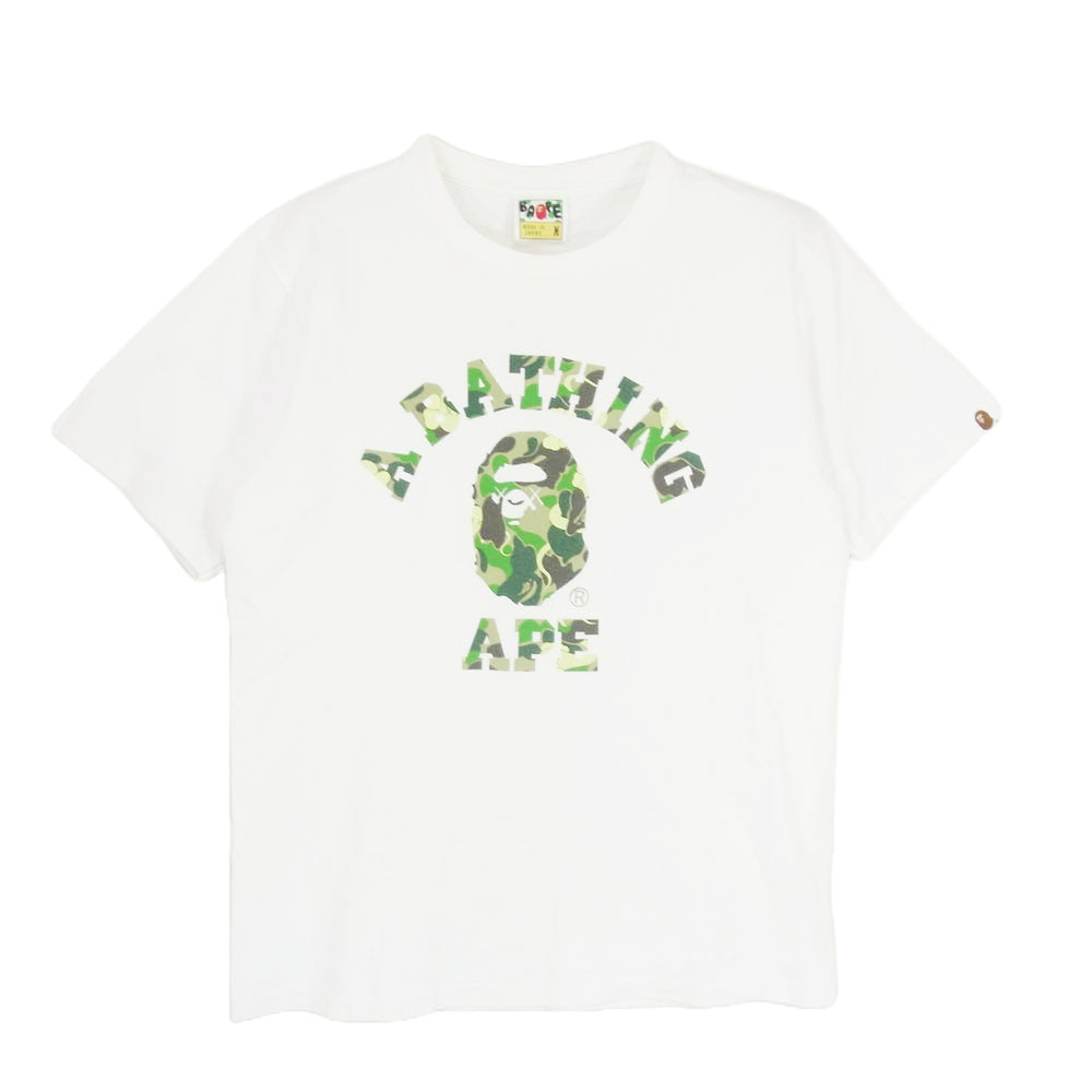 A BATHING APE アベイシングエイプ × KAWS カウズ ORIGINAL FAKE CAMO カモフラ 迷彩 半袖 Tシャツ ホワイト系 M【中古】