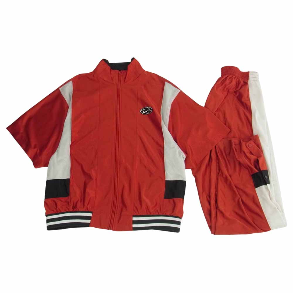 NIKE ナイキ 90s 半袖 トラック ジャケット ジャージ パンツ セット アップ レッド系 L【中古】