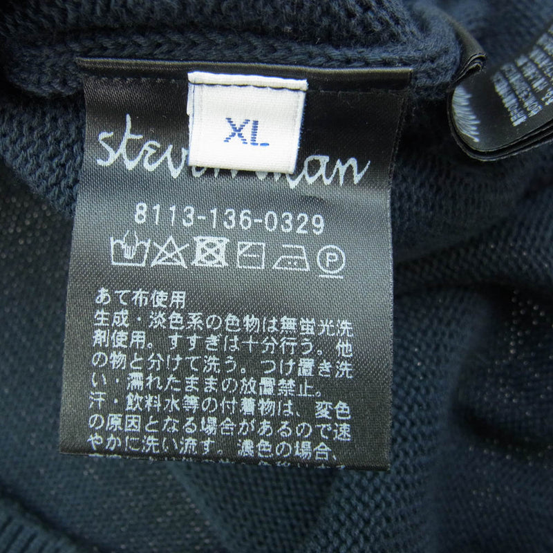 スティーブンアラン 8113-136-0329 SUP COTTON SKIPPER コットンポロ スキッパー ニット セーター ネイビー系 XL【中古】