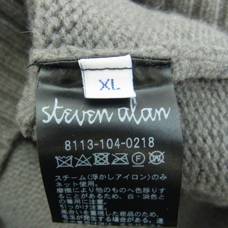 スティーブンアラン 8113-104-0218 AMILTON CREW NECK KNIT-LOOSE クルーネック ルーズフィット ニット セーター グレー系 XL【中古】