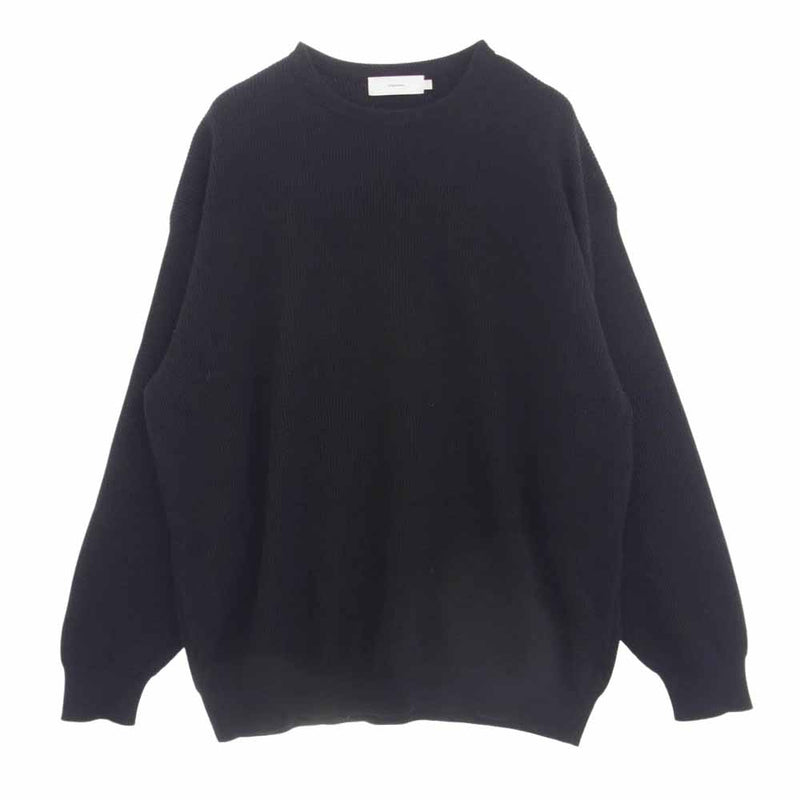 GRAPHPAPER グラフペーパー 21AW GU213-80009B High Density Crew Neck Knit オーバーサイズ ウール ニット セーター ブラック系 F【中古】