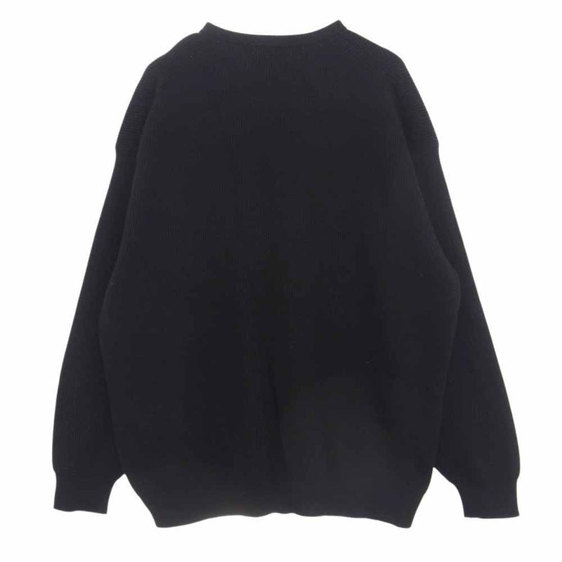 GRAPHPAPER グラフペーパー 21AW GU213-80009B High Density Crew Neck Knit オーバーサイズ ウール ニット セーター ブラック系 F【中古】