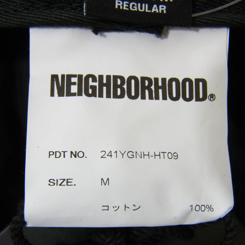 NEIGHBORHOOD ネイバーフッド 241YGNH-HT09 BUCKET HAT 刺繍 フロント ロゴ コットン バケット ハット ブラック系 M【極上美品】【中古】