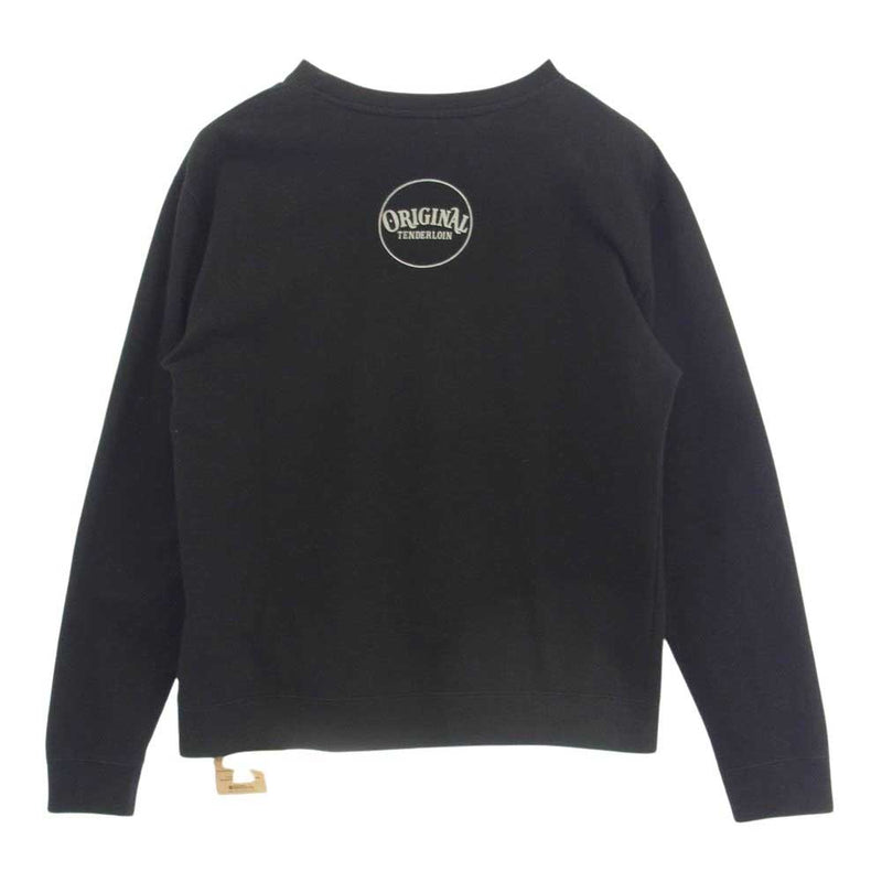 TENDERLOIN テンダーロイン 本店限定 SWEAT BAD フロッキープリント スウェット シャツ ブラック系 M【中古】