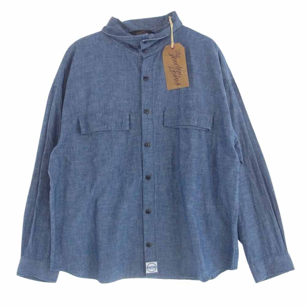 TENDERLOIN テンダーロイン HIGH NECK CHAMBRAY SHT ハイネック シャンブレー シャツ 長袖 インディゴブルー系 M【中古】