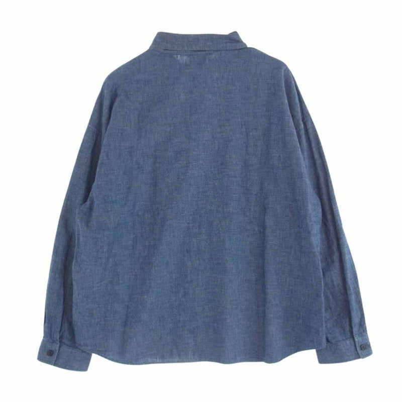 TENDERLOIN テンダーロイン HIGH NECK CHAMBRAY SHT ハイネック シャンブレー シャツ 長袖 インディゴブルー系 M【中古】