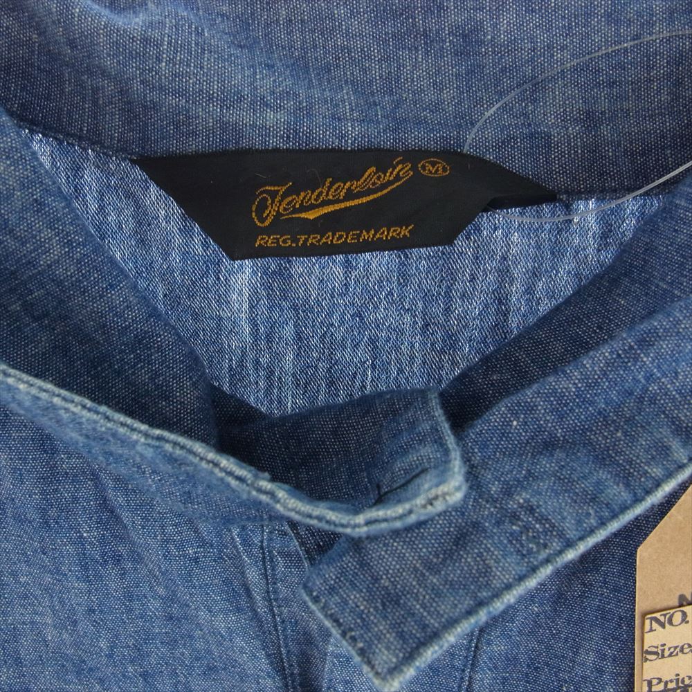 TENDERLOIN テンダーロイン HIGH NECK CHAMBRAY SHT ハイネック シャンブレー シャツ 長袖 インディゴブルー系 M【中古】