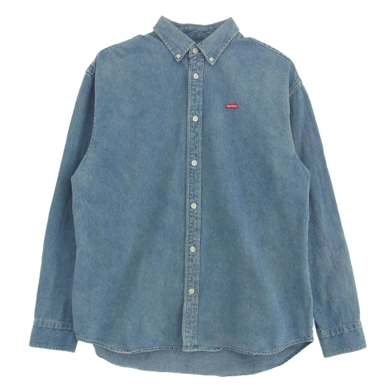 Supreme シュプリーム 22SS Small Box Shirt スモール ボックスロゴ デニム シャツ Sサイズ インディゴブルー系 S【中古】