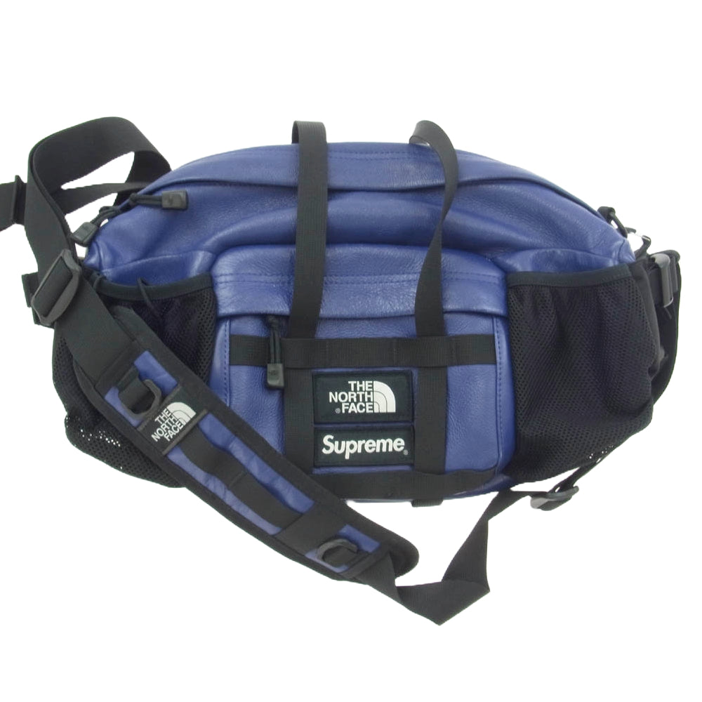 Supreme シュプリーム 18AW × The North Face ザノースフェイス Leather Mountain Waist Bag Purple レザー マウンテン ウエスト バッグ グレープ パープル系【中古】