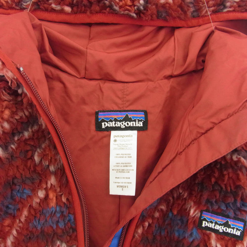 patagonia パタゴニア 23065FA13 WOMAN レトロX フリース カーディガン 総柄 フリースジャケット パーカー レッド系 S【中古】